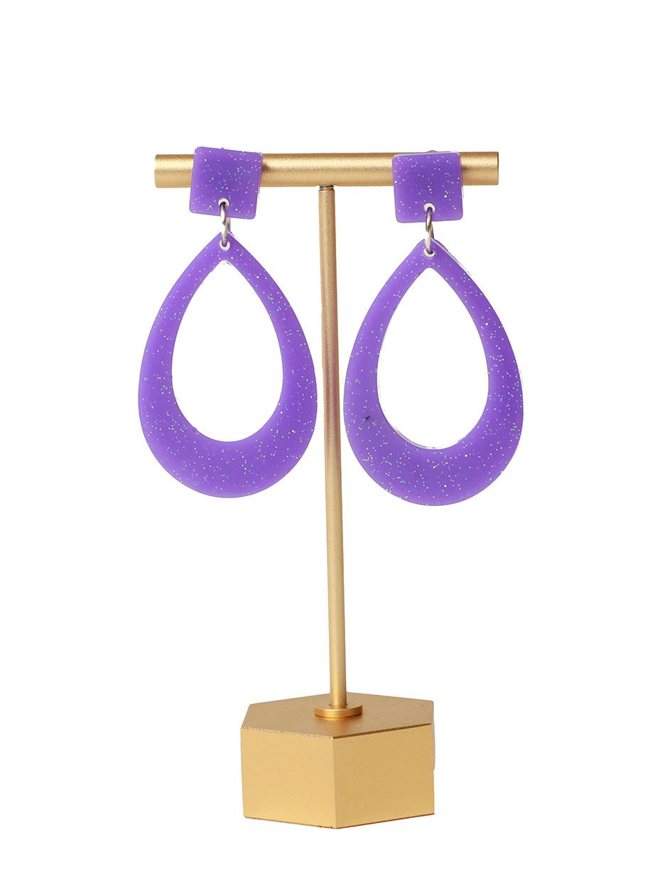 Purple Sparkle Hoops